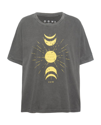 Boxy T-Shirt ReConnect by Sinah Diepold - Kale & Cake - grau | color:grau |yoga t-shirt sinah diepold kale&cake |t-shirt mond sonne