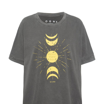 Boxy T-Shirt ReConnect by Sinah Diepold - Kale & Cake - gray | color:grau |yoga t-shirt sinah diepold kale&cake |t-shirt mond sonne