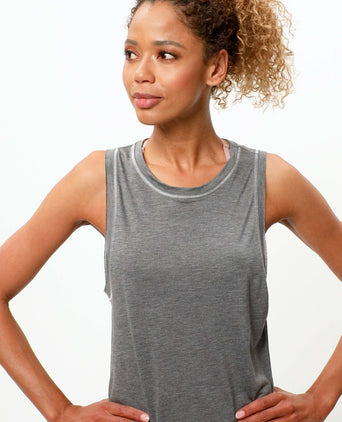 Basic Athletic Tank Rainbow Tencel™ - dunkelgrau melange | color:dunkel grau |yoga Tank tencel dunkel grau |yogakleidung