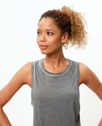 Basic Athletic Tank Rainbow Tencel™ - dunkelgrau melange | color:dunkel grau |yoga Tank tencel dunkel grau |yogakleidung