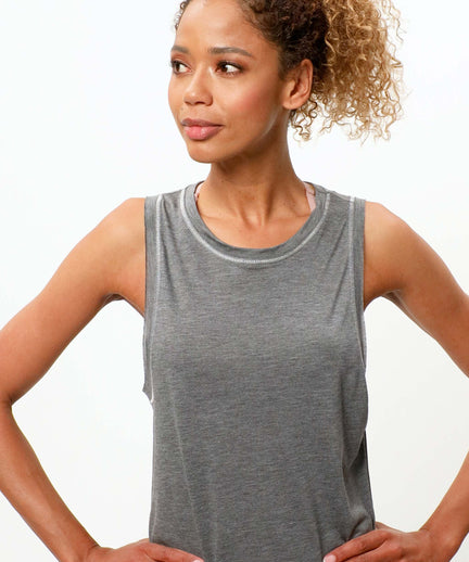 Basic Athletic Tank Rainbow Tencel™ - dunkelgrau melange | color:dunkel grau |yoga Tank tencel dunkel grau |yogakleidung