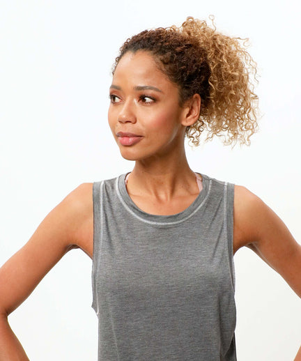 Basic Athletic Tank Rainbow Tencel™ - dark gray melange | color:dunkel grau |yoga Tank tencel dunkel grau |yogakleidung