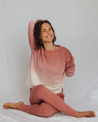 Sweatshirt Dip Dye Bio Baumwolle - rot | color:rot |Sweatshirt Dip Dye |Yoga Pulli