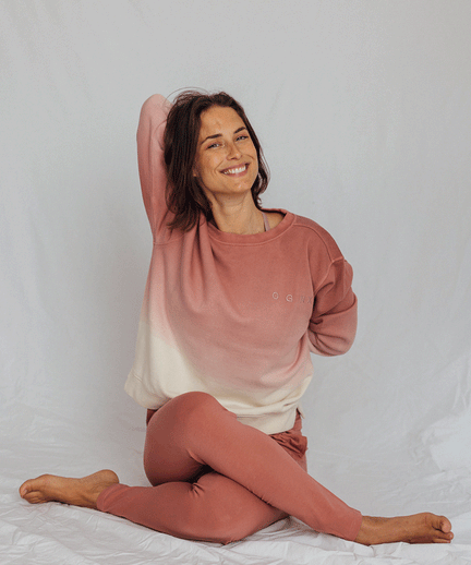 Sweatshirt Dip Dye Bio Baumwolle - rot | color:rot |Sweatshirt Dip Dye |Yoga Pulli
