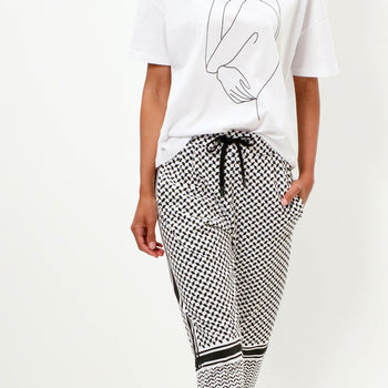 Harem Pants Keffiah organic cotton - white | color:weiss |yoga hose weiss |yoga harem pants weiss keffiah muster |yoga kleidung