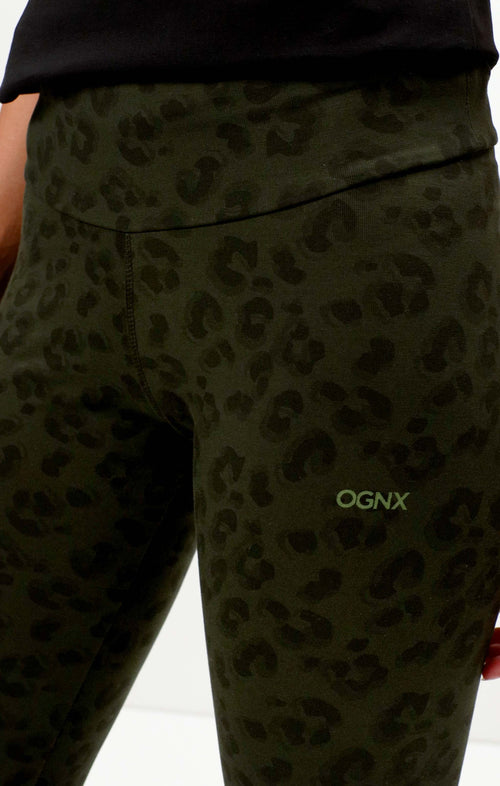 | color:grün |Yoga leggings leo baumwolle grün