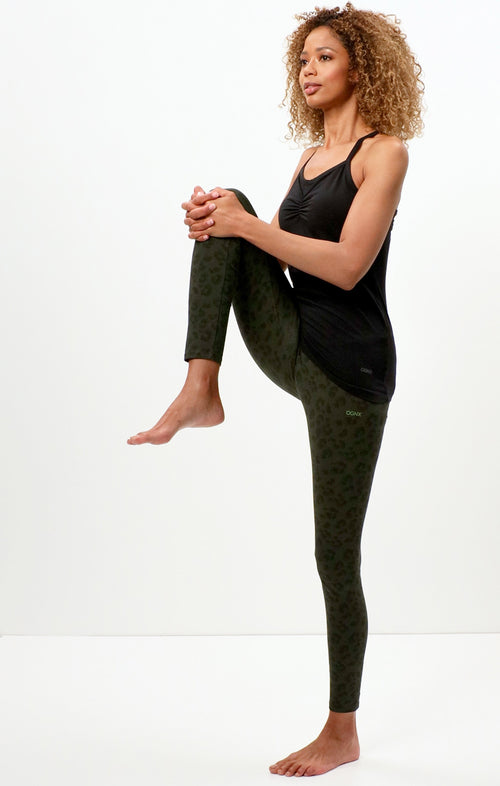 | color:grün |Yoga leggings leo baumwolle grün
