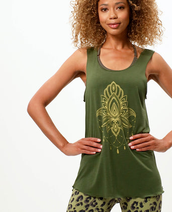 Loose Tank Lotus Tencel™ - grün | color:grün |yoga tank lotus tencel |yoga kleidung