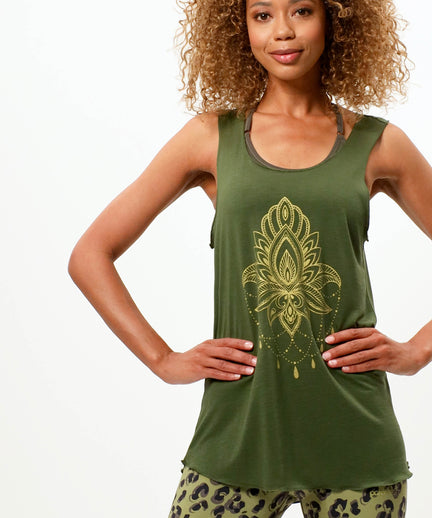 Loose Tank Lotus Tencel™ - grün | color:grün |yoga tank lotus tencel |yoga kleidung