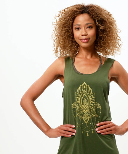 Loose Tank Lotus Tencel™ - grün | color:grün |yoga tank lotus tencel |yoga kleidung