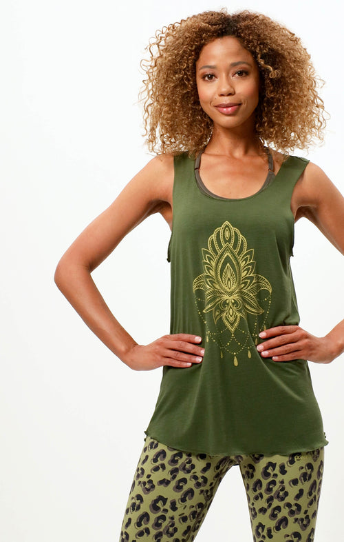 | color:grün |yoga tank lotus tencel |yoga kleidung