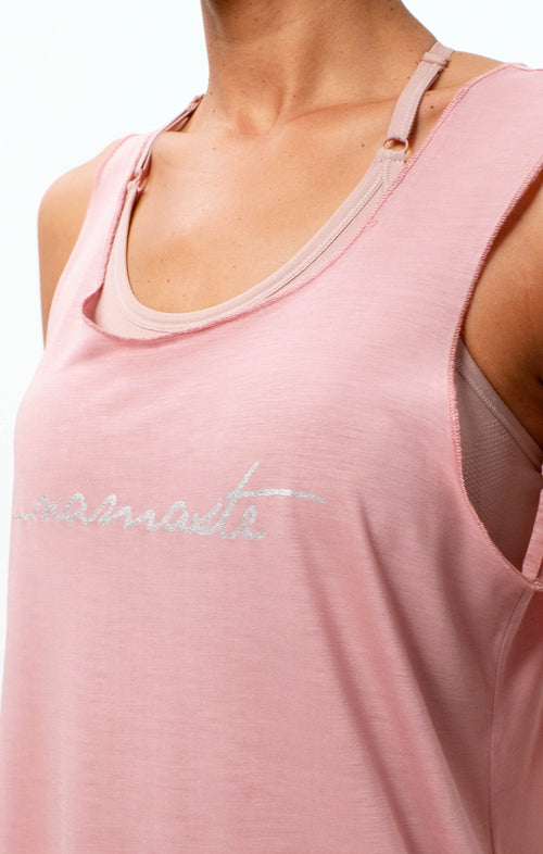 | color:rosa |yoga tank tencel namaste rosa | yogakleidung