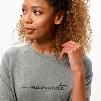 Lounge Sweater Namaste Tencel™ - grau | color:grau |yoga sweater namaste grau