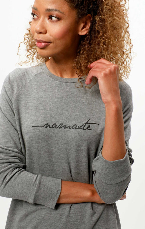 | color:grau |yoga sweater namaste grau