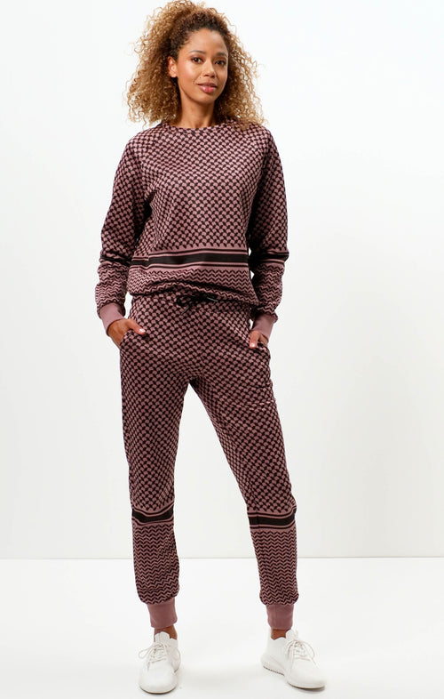 | color:rosa |yoga hose rosa keffiah |yogakleidung