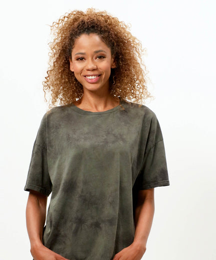 Boxy T-Shirt Batik Organic Cotton - green | color:grün |batik t-shirt grün