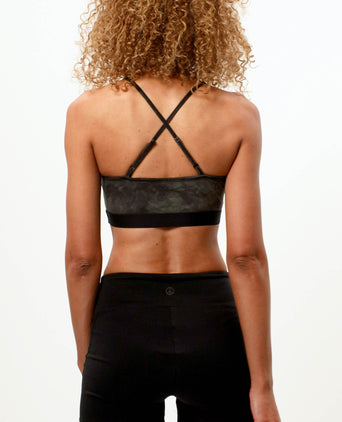 Yoga BH Batik Bio Baumwolle - Leichter Halt - grün | color:grün |yoga soft bh batik grün leichter support