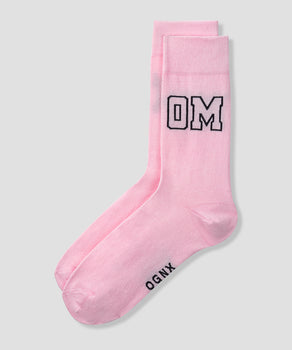 Yoga Socken OM Bio Baumwolle - rosa | color:rosa |yoga socken OM druck rosa
