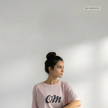 Yoga Boxy T-Shirt OM Bio Baumwolle Tencel™ Sora - rosa – AI GENERATED / KI-GENERIERT
