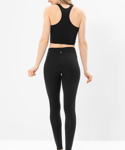 | color:schwarz | yoga damen basic leggings luna | tencel bio baumwolle | leggings basic | yoga damen leggings nachhaltig