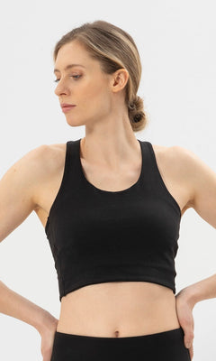 Yoga Basic BH Long Tencel™ Bio Baumwolle Cali - schwarz