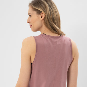 | color:rosa | yoga damen loose knoten tank top tari | bio baumwolle tencel | top moon knoten | yoga damen tank top nachhaltig