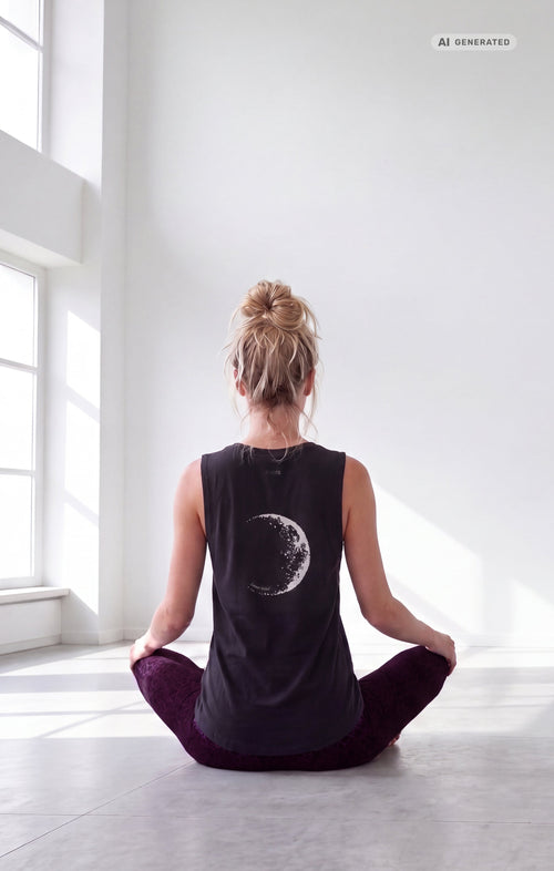 Yoga Tank 2.0 Lunar Rebel Bio Baumwolle Tencel™ Tara - schwarz – AI GENERATED / KI-GENERIERT