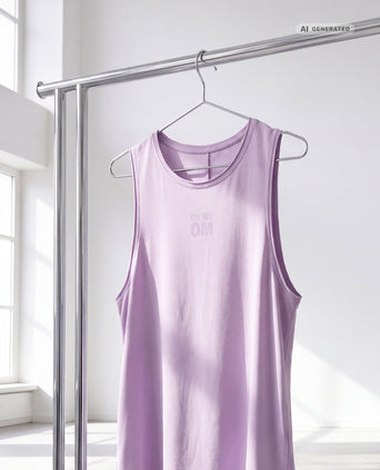 Yoga Tank OH MY OM Bio Baumwolle Tencel™ Tari - lila – AI GENERATED / KI-GENERIERT