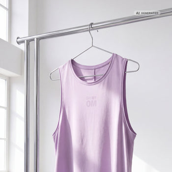 Yoga Tank OH MY OM Bio Baumwolle Tencel™ Tari - lila – AI GENERATED / KI-GENERIERT