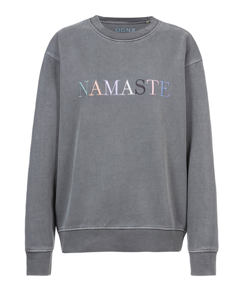 | color:grau | yoga damen boxy sweater vintage namaste philia | bio baumwolle | yoga sweater vintage | yoga damen sweater nachhaltig