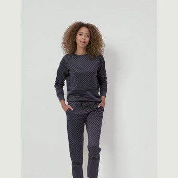 | color:blau |sweater mit keffiah muster blau 