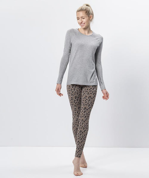 | color:braun |leggings leo yoga braun bio baumwolle nachhaltig