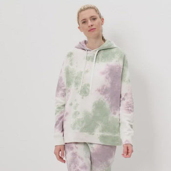 | color:grün |Batik Hoodie grün lila