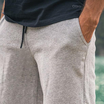 | color:grau |yoga shorts männer grau bio baumwolle