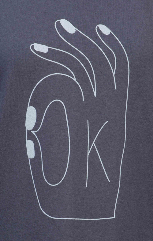 | color:grau |t-shirt ok hand grau bio baumwolle