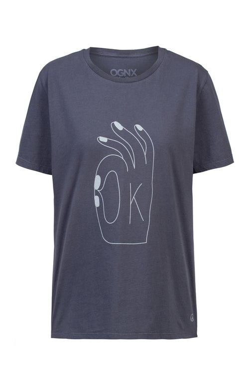 | color:grau |t-shirt ok hand grau bio baumwolle